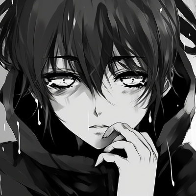 Image For Post | An anime profile picture focusing on extraordinary contrast between light and dark features. unique anime black and white pfp - [anime black and white pfp collection](https://hero.page/pfp/anime-black-and-white-pfp-collection)