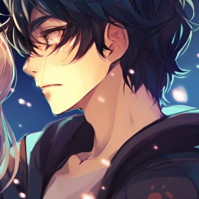 Image For Post | Two characters under a cavalcade of stars, intense gazes matching the starry night. stunning matching pfp for bf and gf pfp for discord. - [matching pfp for bf and gf, aesthetic matching pfp ideas](https://hero.page/pfp/matching-pfp-for-bf-and-gf-aesthetic-matching-pfp-ideas)