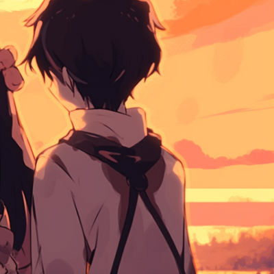 Image For Post | Two characters in a heartwarming moment as the sun sets, warm tones and silhouettes prevailing. heartfelt matching pfp gif pfp for discord. - [matching pfp gif, aesthetic matching pfp ideas](https://hero.page/pfp/matching-pfp-gif-aesthetic-matching-pfp-ideas)