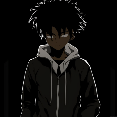 Image For Post | A black silhouette of a character with piercing red eyes, high contrast between the character and the background. top rated anime black pfp pfp for discord. - [Anime Black PFP](https://hero.page/pfp/anime-black-pfp)