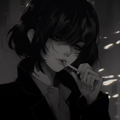 Image For Post | A noir-inspired anime profile picture, focusing on a smoky texture and low-key lighting. anime pfp dark aesthetic for females pfp for discord. - [anime pfp dark aesthetic Collection](https://hero.page/pfp/anime-pfp-dark-aesthetic-collection)