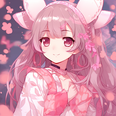 Image For Post | Cute pink-haired anime schoolgirl, focus on her intense eye details and soft hair shading. cute pink anime girl pfp collection pfp for discord. - [Pink Anime Girl PFP Gallery](https://hero.page/pfp/pink-anime-girl-pfp-gallery)