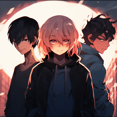 Image For Post | Anime boy trio under the moonlight, highlighting the soft moonlight shadows and unique character profiles. anime pfp boy trio pfp for discord. - [Anime Trio PFP](https://hero.page/pfp/anime-trio-pfp)