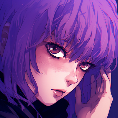 Image For Post | Close-up of a purple-haired anime girl, soft lines and detailed eyes. purple anime character pfps pfp for discord. - [Anime Purple PFP Collection](https://hero.page/pfp/anime-purple-pfp-collection)