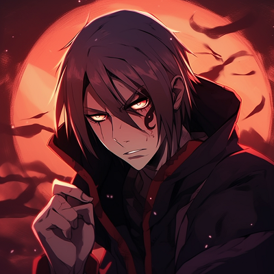 Image For Post | Itachi Uchiha from Akatsuki, shadowy contrasts and vibrant red hues cool pfp anime characters pfp for discord. - [cool pfp anime gallery](https://hero.page/pfp/cool-pfp-anime-gallery)