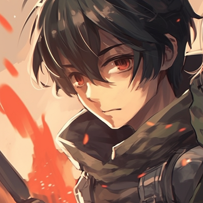 Image For Post | Eren and Mikasa, subtle glances, well-defined features against a muted anime background. beautiful matching pfp pfp for discord. - [off](https://hero.page/pfp/off-brand-matching-pfp-matching-pfps-only)