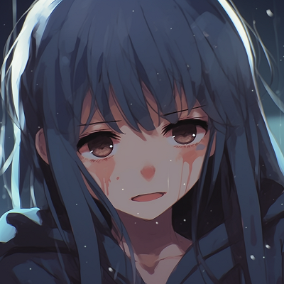 Image For Post | Depressed Anime Girl attempting to smile, subtle emphasis on the distressed expression and use of pale colors. depressed anime girl pfp for profiles pfp for discord. - [depressed anime girl pfp](https://hero.page/pfp/depressed-anime-girl-pfp)