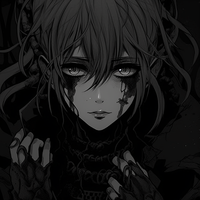 Image For Post | A darkly shaded anime character, with high contrast and intricate detailing. mysterious dark aesthetic pfp pfp for discord. - [Dark Aesthetic PFP Collection](https://hero.page/pfp/dark-aesthetic-pfp-collection)