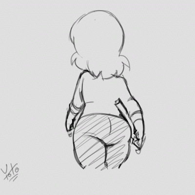 Image For Post | I'm a bit dissapointed in how this animation looks. I really wanted to 
sell the punchline of her butt being prominent but obviously that's hard
 to draw! I guess it's better that I didn't exaggerate it too much just 
for the cheesecake