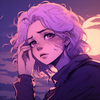 Image For Post | Female character glancing off into the distance, layered lavender hues and evening ambiance. anime purple pfp beauties pfp for discord. - [Anime Purple PFP Collection](https://hero.page/pfp/anime-purple-pfp-collection)