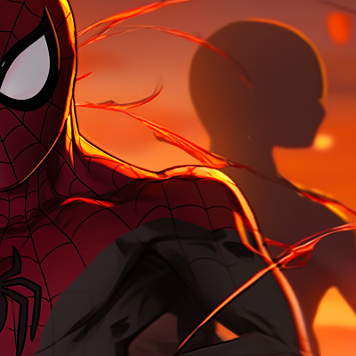 Image For Post | Two characters swinging through a night cityscape, deep colors and intense expressions. spiderman matching pfp merchandise pfp for discord. - [spiderman matching pfp, aesthetic matching pfp ideas](https://hero.page/pfp/spiderman-matching-pfp-aesthetic-matching-pfp-ideas)
