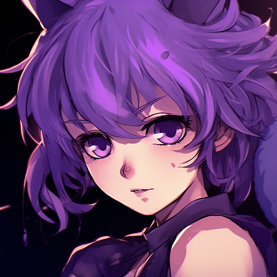 Image For Post | A sultry female anime character, hair fallen over one eye, with dominant purple undertones and clean linework. female purple anime pfp pfp for discord. - [Purple Pfp Anime Collection](https://hero.page/pfp/purple-pfp-anime-collection)