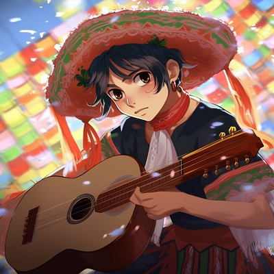 Image For Post | Anime girl standing against a papel picado background, intricate designs and bold colors. mexican anime pfp girls pfp for discord. - [Mexican Anime Pfp Collection](https://hero.page/pfp/mexican-anime-pfp-collection)