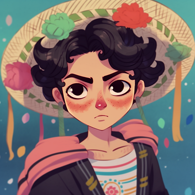 Image For Post | Frida Kahlo interpreted as a shoujo character, pastel colors and soft shading. mexican anime pfp arts pfp for discord. - [Mexican Anime Pfp Collection](https://hero.page/pfp/mexican-anime-pfp-collection)