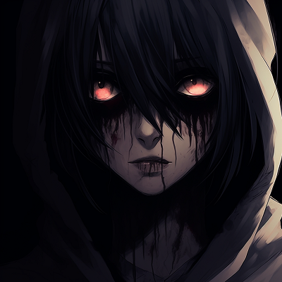 Image For Post | Scary anime ghoul staring intensely, cold colors with strong contrast. gothic scary anime pfp pfp for discord. - [Scary Anime PFP Collection](https://hero.page/pfp/scary-anime-pfp-collection)