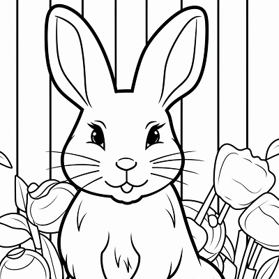 Image For Post Bunny and His Favorite Snack - Printable Coloring Page