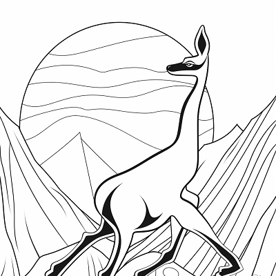 Image For Post Kangaroo Moments Watching the Sunset - Printable Coloring Page