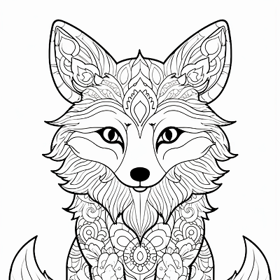 Image For Post | Mandala style fox art; intricate details and complex circular designs.printable coloring page, black and white, free download - [Fox Coloring Pages ](https://hero.page/coloring/fox-coloring-pages-artistic-printable-and-fun-designs)