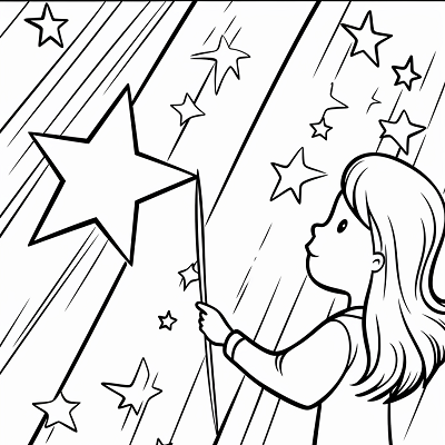 Image For Post Galaxy Girl with Shooting Star - Printable Coloring Page