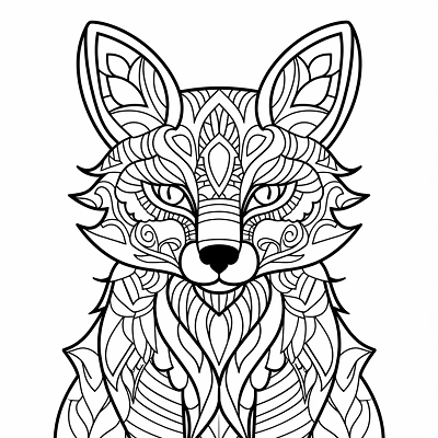 Image For Post | Artistic interpretation of a fox using geometric patterns; bold outlines with intricate shapes.printable coloring page, black and white, free download - [Fox Coloring Pages ](https://hero.page/coloring/fox-coloring-pages-artistic-printable-and-fun-designs)