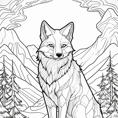 Image For Post Fox with Geometric Patterns - Printable Coloring Page