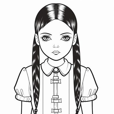 Image For Post Classic Portrait of Wednesday Addams - Wallpaper