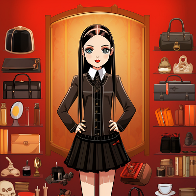 Image For Post The Addams Family's Wednesday with Accessories - Wallpaper