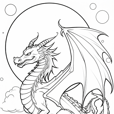 Image For Post | A dragon soaring among the stars; filled with intricate designs.printable coloring page, black and white, free download - [Dragon Coloring Page ](https://hero.page/coloring/dragon-coloring-page-printable-and-creative-designs)