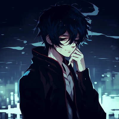 Image For Post | Intense gaze of an emo anime lead, focused detailing on the eyes and messy hair. aesthetically pleasing emo anime pfp - [emo anime pfp Collection](https://hero.page/pfp/emo-anime-pfp-collection)