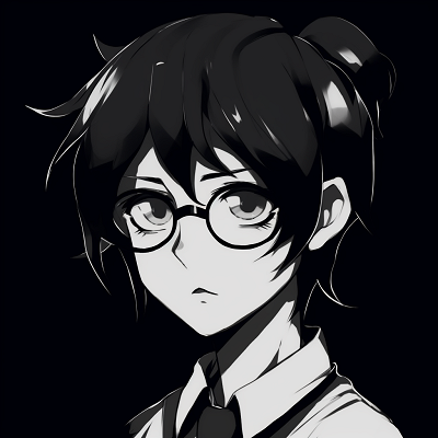 Image For Post | A Gothic style anime character with a mysterious aura, different shades of black and white used for detailing. retro anime black and white pfp - [anime black and white pfp collection](https://hero.page/pfp/anime-black-and-white-pfp-collection)