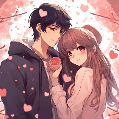 Image For Post | Spring-themed anime couple picture, focus on loving gaze and nuanced facial expressions. handpicked matching anime pfp for lovebirds - [Boosted Selection of Matching Anime PFP for Couples](https://hero.page/pfp/boosted-selection-of-matching-anime-pfp-for-couples)