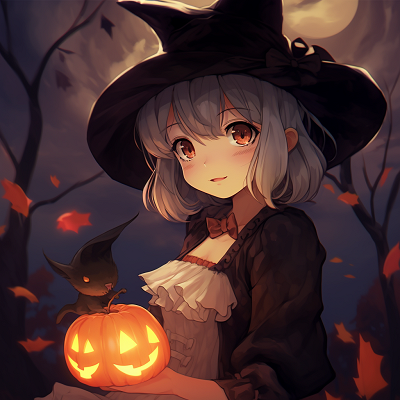 Image For Post | Kiki with Jiji, her black cat, in a haunted environment, vibrant use of colors in highlighting Halloween theme. ideas for anime halloween pfp - [Anime Halloween PFP Collections](https://hero.page/pfp/anime-halloween-pfp-collections)