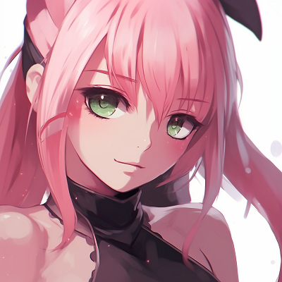 Image For Post | Sakura in her battle gear with an aggrieved expression. distinctive pink anime pfp concepts - [Pink Anime PFP](https://hero.page/pfp/pink-anime-pfp)