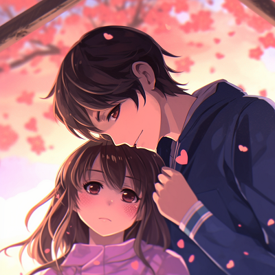 Image For Post | Up-close image of anime couple, blush tones that match with Sakura. adorable anime couple pfp - [Anime Couple pfp](https://hero.page/pfp/anime-couple-pfp)