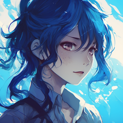 Image For Post Mystical Waters Gaze - blue anime pfp for characters
