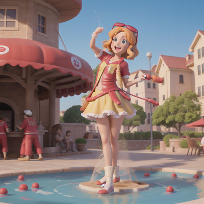 Image For Post Anime, celebrating, hot dog stand, fountain, virtual reality, shield, HD, 4K, AI Generated Art