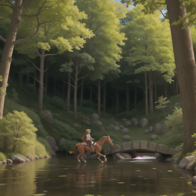 Image For Post Anime, piano, river, phoenix, centaur, forest, HD, 4K, AI Generated Art