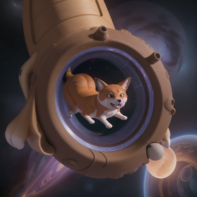 Image For Post Anime, wormhole, dog, enchanted mirror, fox, space shuttle, HD, 4K, AI Generated Art