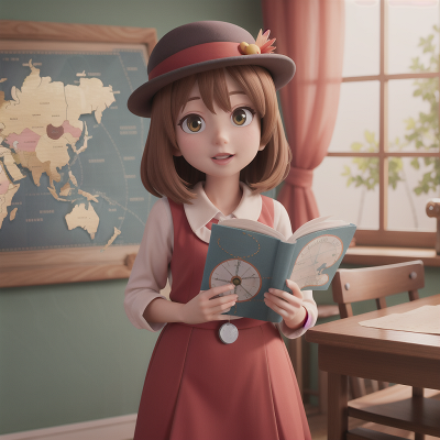 Image For Post Anime, hat, bird, map, angel, teacher, HD, 4K, AI Generated Art