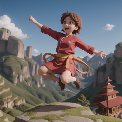Image For Post Anime, mountains, jumping, chef, park, demon, HD, 4K, AI Generated Art