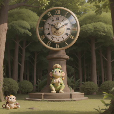 Image For Post Anime, forest, bubble tea, sphinx, monkey, clock, HD, 4K, AI Generated Art