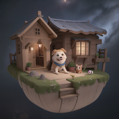 Image For Post Anime, village, bravery, dog, fish, space, HD, 4K, AI Generated Art