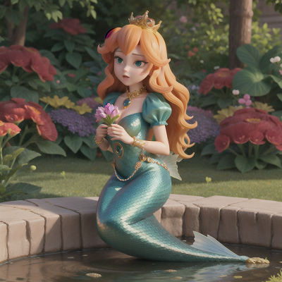 Image For Post Anime, queen, confusion, garden, crystal, mermaid, HD, 4K, AI Generated Art