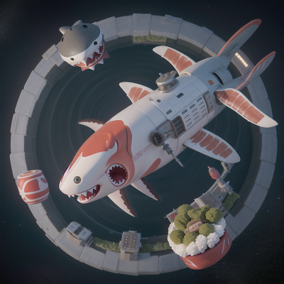 Image For Post Anime, sushi, shark, space station, exploring, drought, HD, 4K, AI Generated Art