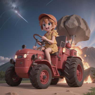 Image For Post Anime, scientist, meteor shower, joy, tractor, volcano, HD, 4K, AI Generated Art