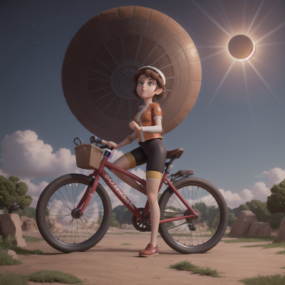 Image For Post Anime, bicycle, drought, solar eclipse, circus, ancient scroll, HD, 4K, AI Generated Art