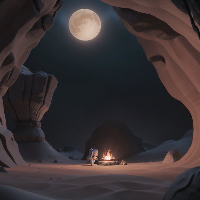 Image For Post Anime, cave, spaceship, princess, sled, sandstorm, HD, 4K, AI Generated Art