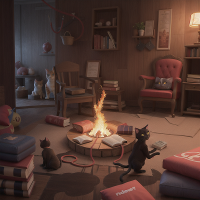 Image For Post Anime, volcano, book, cat, hidden trapdoor, circus, HD, 4K, AI Generated Art