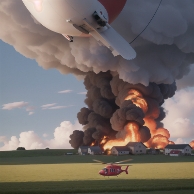 Image For Post Anime, helicopter, airplane, tornado, farm, firefighter, HD, 4K, AI Generated Art