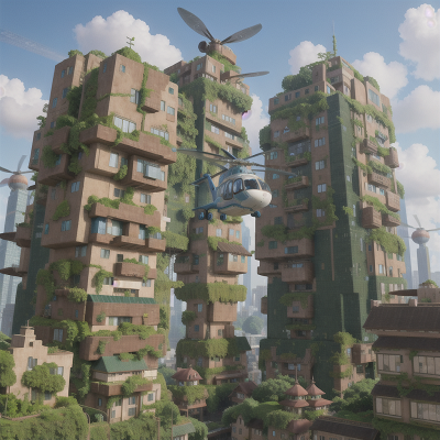 Image For Post Anime, futuristic metropolis, confusion, jungle, fairy, helicopter, HD, 4K, AI Generated Art